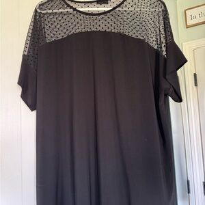 Elegant Black Sheer Polka Dot Top